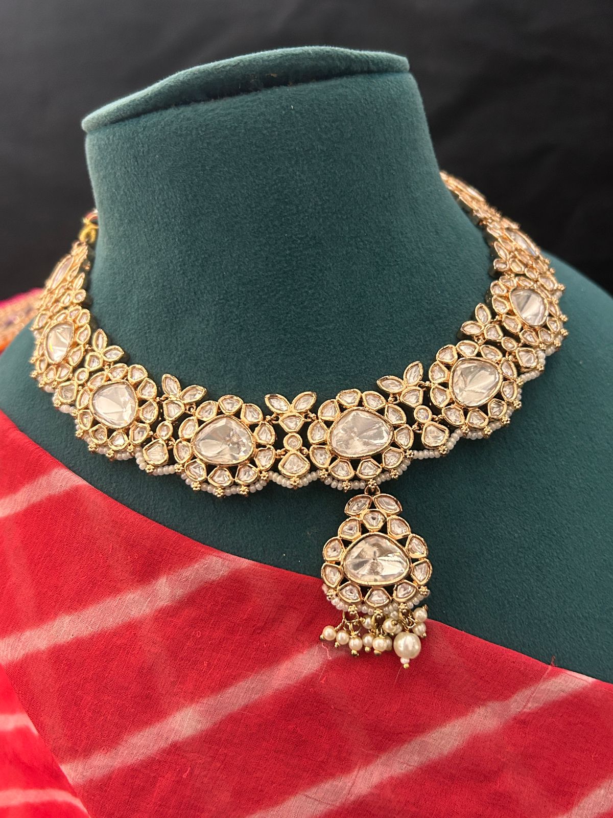 Royal Kundan Bridal Necklace Set with Pearls & Earrings
